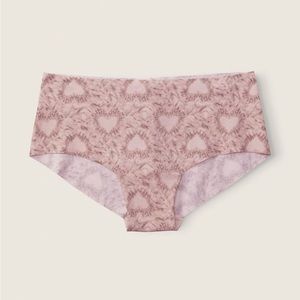 Victorias Secret Pink No Show Cotton Hipster Underwear Iced Coffee Heart Tie Dye